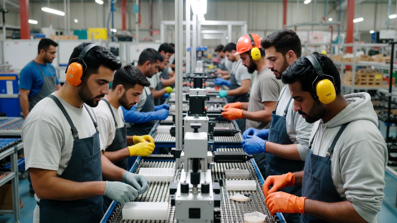assembly line workers